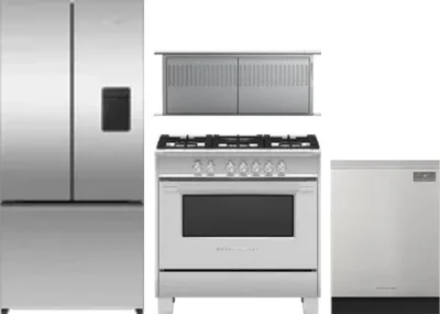 4 Piece Package Includes Refrigerator, Range, Hood And Dishwasher